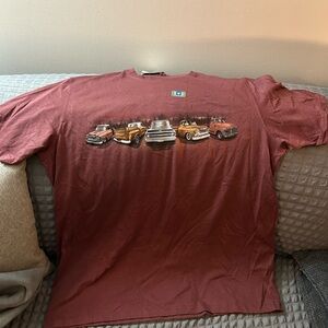 Outdoor Life XXLT maroon tee shirt with Chevy trucks